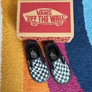 EUC Vans Black and White Checkerboard Toddler Shoes